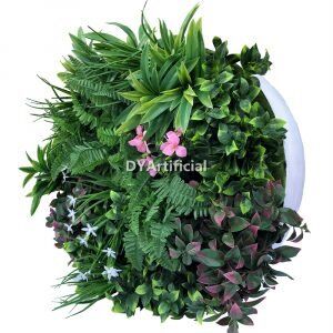Colourful Green Artificial Vertical Plants Wall Disk Outdoor UV Protection