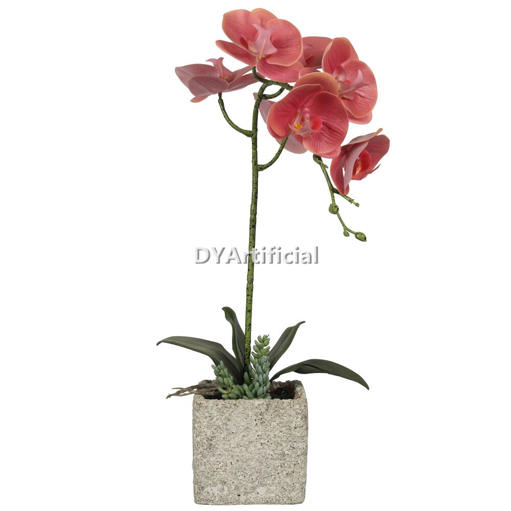 tcm 59 artificial potted orchids 49cm indoor dark pink 1