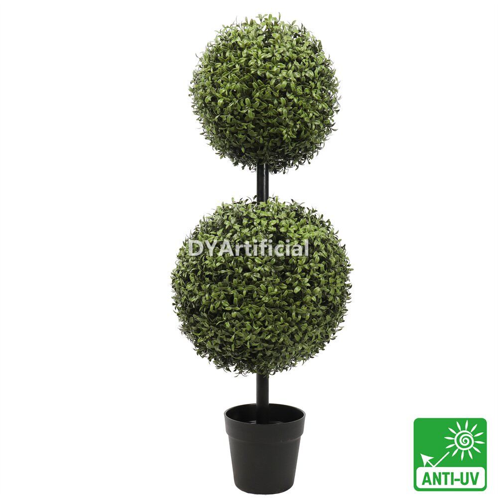 tkcz 21 1 90cm height artificial buxus double ball tree with steel pipe