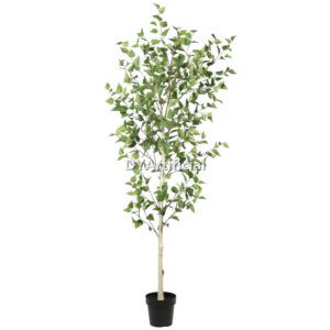 210CM Height Artificial Green Birch with Nearly Natural Trunk