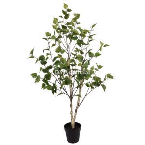 120CM Height Artificial Green Birch with Nearly Natural Trunk